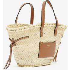 Mansur Gavriel Lilium Raffia And Leather Shoulder Bag in Natural