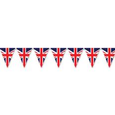 Beistle Union Jack Pennant Banner, 11" x 12' Red/White/Blue,59853