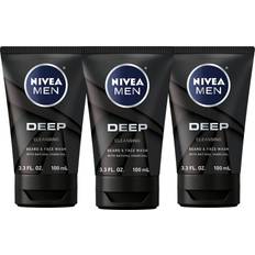 Nivea Face Cleansers Nivea Men DEEP Cleansing Beard and Face Wash, Enriched with Natural Charcoal, 3