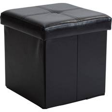 Black Storage Benches Simplify Faux Cube Storage Bench