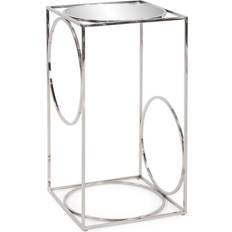 Small stainless steel table Polished Stainless Steel Circa Pedestal Small Table