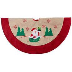 Northlight Santa Claus Burlap & Embroidered Skirt Christmas Tree Ornament