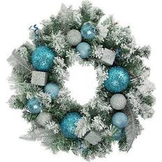 Northlight 24 Unlit Flocked Artificial Pine with Sequined Ornaments Wreath Christmas Tree