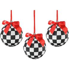 Christmas Tree Ornaments Black and White Glittered Ball Christmas Tree Ornament