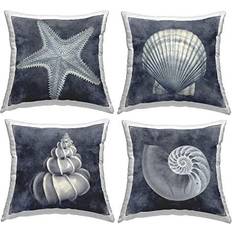 Wall Decor Stupell Industries Nautical Distressed Seashells and Starfish Blue Kelly 4 Wall Decor