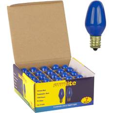 Incandescent Lamps 25PK SUNLITE 7w C7 120v Candelabra Base Blue lamp