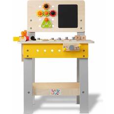 Baby Vivo Höhenverstellbare Spielwerkbank Werkbank für Kinder aus Holz mit Tafel und 39 Teilen Zubehör