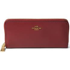 Coach Smooth Leather Slim Accordion Zip Cherry Wallet Red