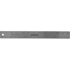 Silver Rulers Universal Stainless Steel Ruler with Cork Back Hole Standard/Metric 12 Long
