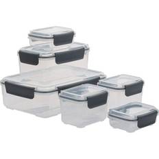 Joyful by JoyJolt 24 Piece Glass Food Storage Containers with Leakproof Lids Set - Black