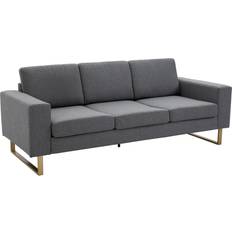 Homcom 833-519 Grey Sofa 82cm 3-Sitzer