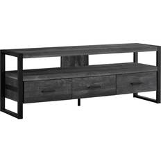 Monarch Specialties I 2823 Black Reclaimed Wood Look TV Bench 59x21.8"