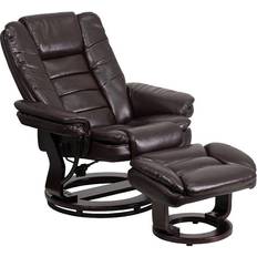 Leather recliner with ottoman Flash Furniture Bali Contemporary Multi-Position Recliner Armchair