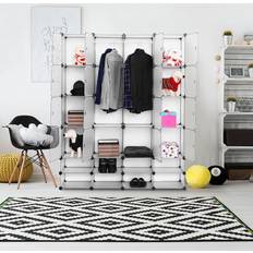 Clothing Storage Costway W Cabinet Tower Wire Wardrobe