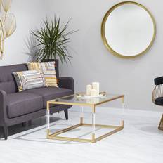 Acrylic and gold coffee table Harper & Willow Deco 79 Metal Coffee Table