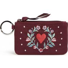 Vera Bradley Women s Recycled Cotton Zip ID Case Imperial Hearts Red