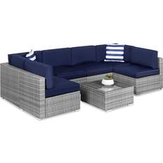 Outdoor Lounge Sets Best Choice Products 7-Piece Modular Sectional Outdoor Lounge Set