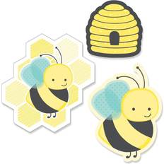 Honey Bee Diy Shaped Baby Shower or Birthday Party Cut-Outs 24 Ct Yellow