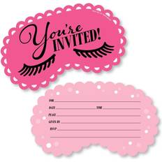 Spa Day Shaped Fill-In Invitations with Envelopes 12 Ct Pink