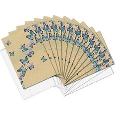 Tree-Free Greetings Greeting Cards Blue Butterflies in Flight Blank Note Card Set of 12