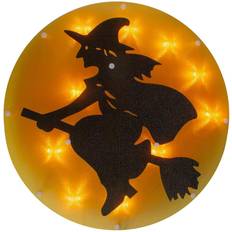 Christmas Lamps Northlight 34854955 13.75 Lighted Witch Broomstick Halloween Window Silhouette Christmas Lamp