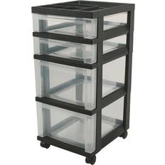 Tables Iris 4 Drawer Rolling Cart Trolley Table