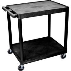 Black Trolley Tables Luxor Multipurpose 2 Utility Cart Trolley Table