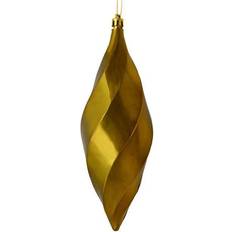 Vickerman M183114S 8 Olive Shiny Swirl Finial Christmas Tree Ornament