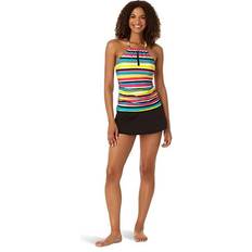 Yellow Tankinis Anne Cole High Neck Center Front Tab Tankini Multicolor Women's Swimwear Multi