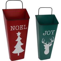 In wall storage box Northlight 19.75 H and 17.75 H Red Noel Green Joy Christmas Container Storage Box