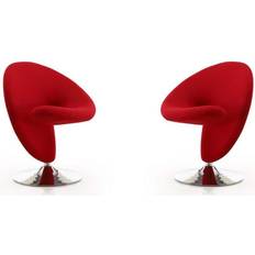 Manhattan Comfort Curl Red Kitchen Chair