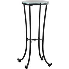 Round black side table Monarch Specialties Hammered Round Small Table