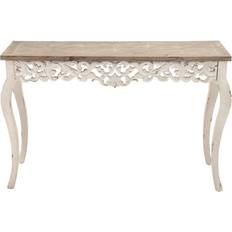 Brown Console Tables DecMode Parisian Floral Ornate Detailing Console Table