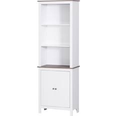 HOMCOM 54 Tall Bathroom Storage Cabinet, Freestanding Linen Tower