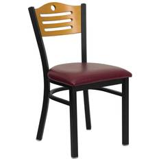 Natural Kitchen Chairs Flash Furniture XU-DG-6G7B-SLAT-BURV-GG HERCULES Kitchen Chair