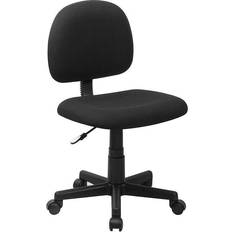 Adjustable Seat - Armrests Office Chairs Flash Furniture Wayne Contemporary Black Office Chair 37.5"