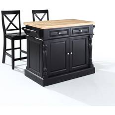 Tables Crosley Furniture Oxford Kitchen Island X-Back Dining Set