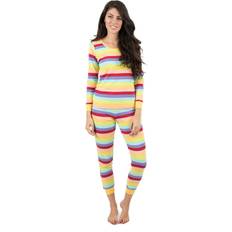 Leveret Womens Colorful Striped Cotton Pajama Set Yellow