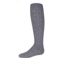 MeMoi Girl's Chunky Cable Knit Blend Knee High Socks - Medium Gray Heather (32230857015338)