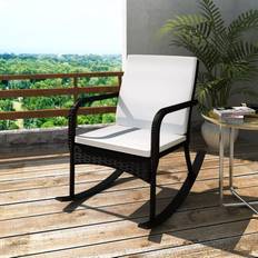 Black Outdoor Rocking Chairs vidaXL Outdoor Rocking Chair Poly