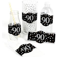 Wrapping Paper & Gift Wrapping Supplies Adult 90th Birthday Gold Party Diy Wrapper Favors & Decorations Set of 15 Black