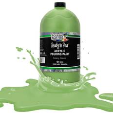 Oil Paint Pouring Masters Celery Green Acrylic Ready to Pour Pouring Paint – Premium 64-Ounce Pre-Mixed Water-Based