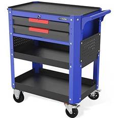 Tool Trolleys WORKPRO 28in 2-Drawer Rolling Tool Cart, Industrial Service Cart Storage Organizer w/ Wheels, 400 lbs Load Steel in Blue/Gray/Navy Wayfair Blue/Gray/Navy