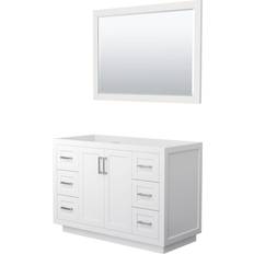 White Bathroom Mirror Cabinets Wyndham Collection WCF2929-48S-CX-M46 Miranda