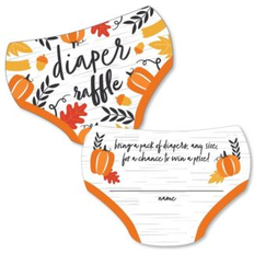 Fall Pumpkin Halloween & Thanksgiving Baby Shower Diaper Raffle Game Set of 24 Orange Orange