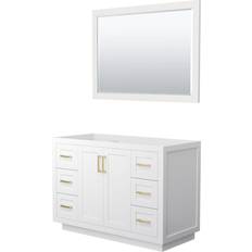 White Bathroom Mirror Cabinets Wyndham Collection WCF2929-48S-CX-M46 Miranda