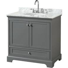 White Vanity Units for Single Basins Wyndham Collection WCS202036SCMUNOMXX Deborah 36" Free Standing