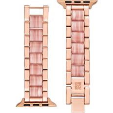 Wrist Watches Anne Klein Marbleized Resin Bracelet Band for Apple in Pink/Rose Gold-Tone size 38/40/41mm Pink/Rose Gold-Tone 38/40/41mm