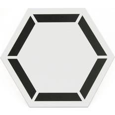 Plastic Flooring FloorPops White Coltrane Peel & Stick Hexagon Virgin Vinyl Floor Tiles