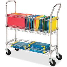 Suspension File Trolleys Lorell Wire Mail Cart 34-1/4'x12-1/2'x40' Chrome